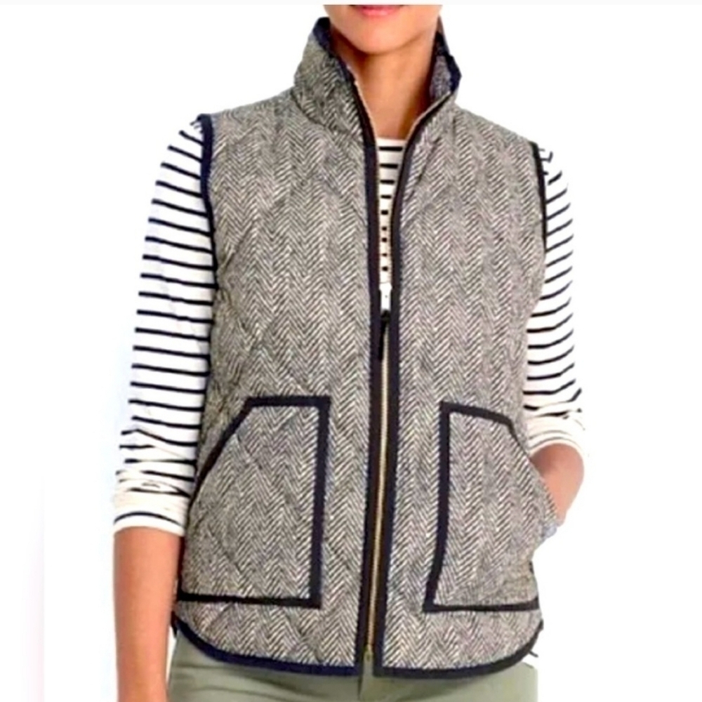 J. Crew Houndstooth Quilted Puffer Vest - XS